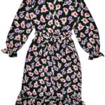 INFLUENCE Sukienka Damska Czarna Kwiatowa S - zdjęcie 2
