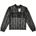 Bluzka Damska Czarna Koronkowa S - zdjęcie 1