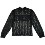 Bluzka Damska Czarna Koronkowa S - zdjęcie 2