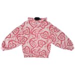 TU Bluza Dziecięca Różowa Wzór Serce 152 - zdjęcie 1