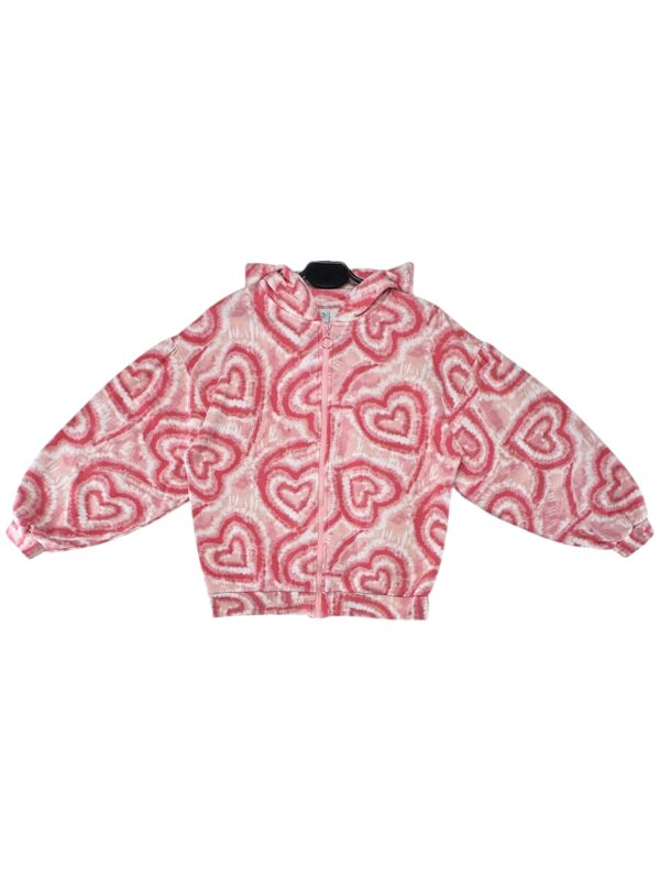 TU Bluza Dziecięca Różowa Wzór Serce 152