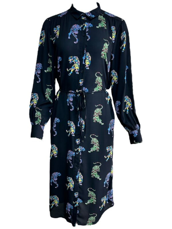 JDY Sukienka Damska Ciemnobiała Zwierzęcy Wzór L