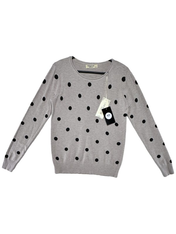 NEWSTAR Sweter Damski Szary Groszki L/XL