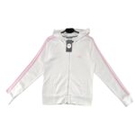 ADIDAS Bluza Damska Biała Różowe Paski L - zdjęcie 1