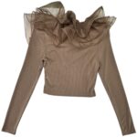 ZARA Bluzka Damska Beżowa S - zdjęcie 2