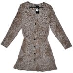 H&M Sukienka Damska Beżowa Wzór Zwierzęcy S - zdjęcie 1