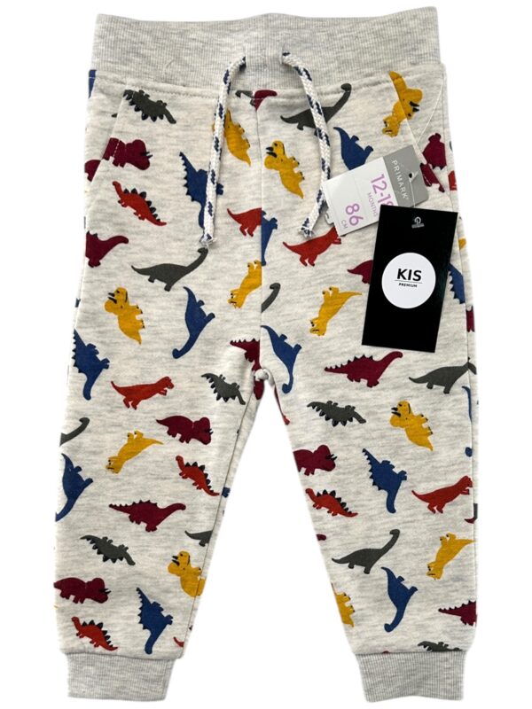 PRIMARK Spodnie Dziecięce Szare Dinozaury 86