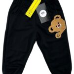 INNA Spodnie Dziecięce Czarne Z Naszywką Misia 80 - zdjęcie 1
