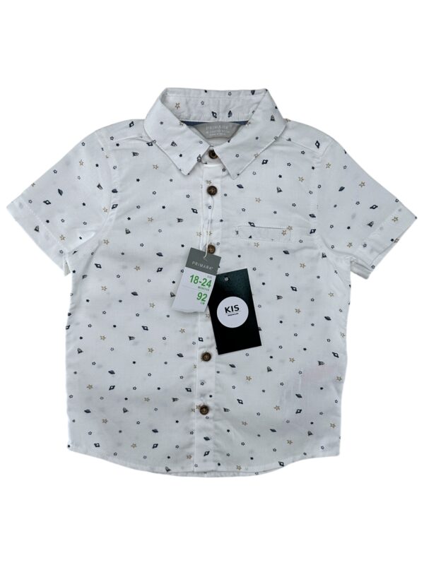 PRIMARK Koszula Dziecięca Biała Wzorzysta 92