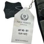 PAOLO PERUZZI Torebka Męska Czarna ONE SIZE Skóra naturalna - zdjęcie 3