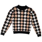 OASIS Sweter Damski Beżowo-Czarny L - zdjęcie 1