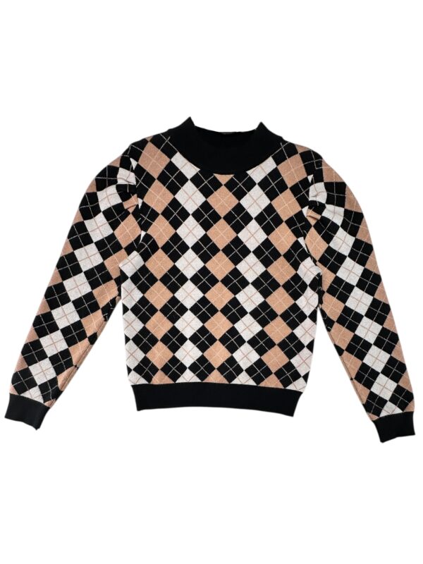 OASIS Sweter Damski Beżowo-Czarny L