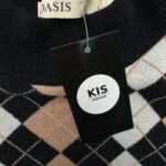 OASIS Sweter Damski Beżowo-Czarny L - zdjęcie 3