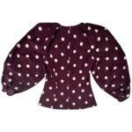 ZARA Bluzka Damska Fioletowa Groszki XS - zdjęcie 2