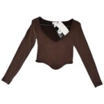 CHERRY KOKO Bluzka Damska Brązowa M/L - zdjęcie 1