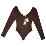 NEW TENDY Body Damskie Brązowe S/M - zdjęcie 1