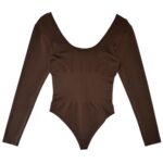NEW TENDY Body Damskie Brązowe S/M - zdjęcie 2