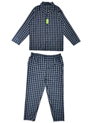 GEORGE Komplet Piżama Męska Niebieska Kratka L