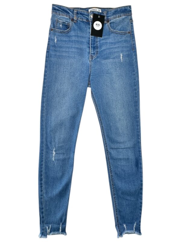 PULL&BEAR Jeans Damskie Niebieskie Przetarte S