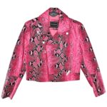 GUESS Kurtka Damska Różowa Wzór Wężowy M - zdjęcie 1