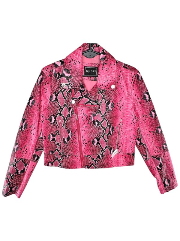 GUESS Kurtka Damska Różowa Wzór Wężowy M