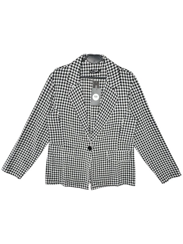 BOOHOO Marynarka Damska Czarna Pepitka L