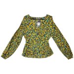 PIECES Bluzka Damska Żółta XS 100% wiskoza - zdjęcie 1