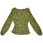 PIECES Bluzka Damska Żółta XS 100% wiskoza - zdjęcie 2