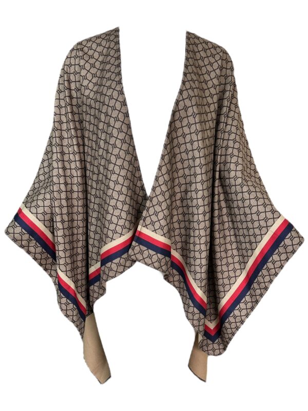 RIVER ISLAND Narzuta Damska Beżowa Wzorzysta ONE SIZE