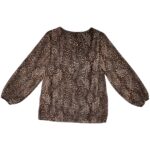 SABRINA DIAMANTI Bluzka Damska Brązowa Zwierzęcy L - zdjęcie 2