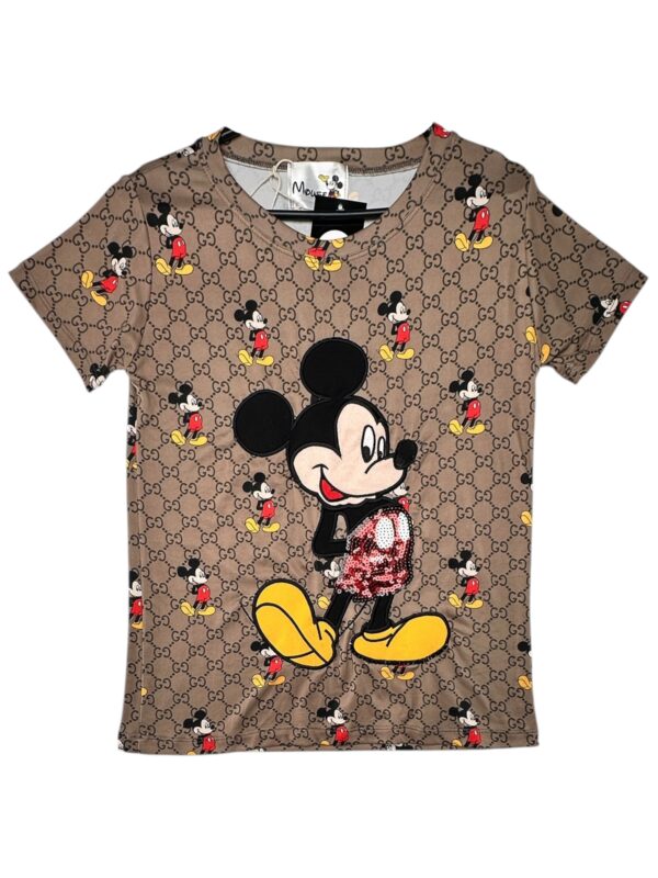 Koszulka Damska Brązowa M Print (nadruk) Poliester