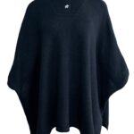 TU Poncho Narzuta Damskie Czarne ONE SIZE - zdjęcie 1