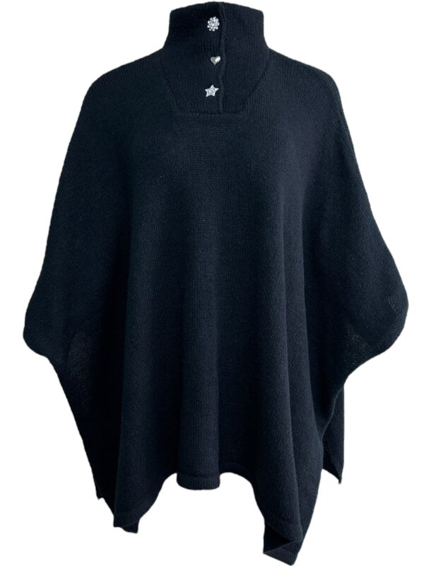 TU Poncho Narzuta Damskie Czarne ONE SIZE