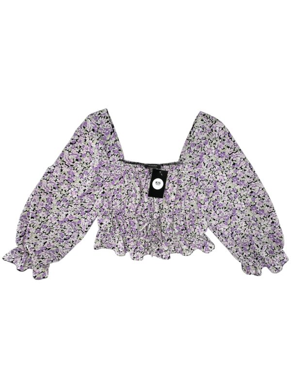 PRIMARK Bluzka Damska Fioletowa Kwiaty L
