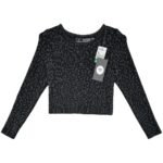 PRIMARK Bluzka Damska Czarna Wzorzysta L - zdjęcie 1