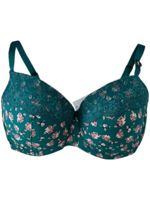 PRIMARK Biustonosz Damski Zielony Kwiatowy 80G