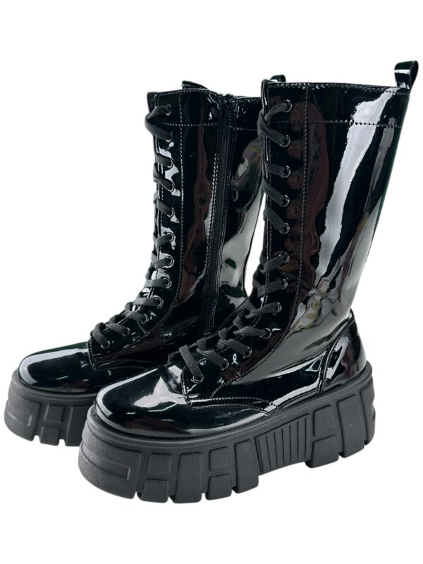 ASOS Botki Damskie Czarne Lakierowane 37