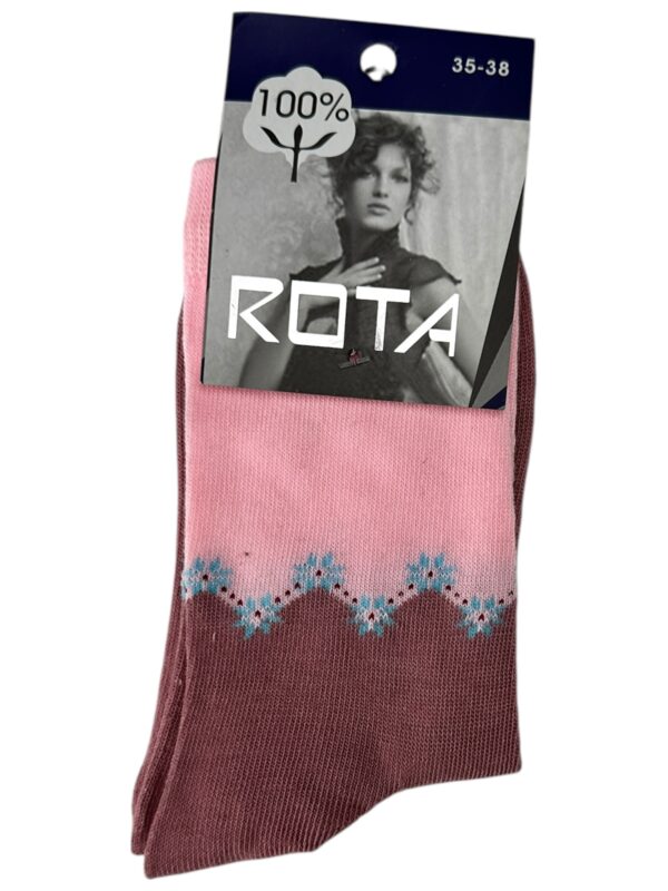 ROTA Skarpetki Damskie Różowe Wzorzyste 35-38