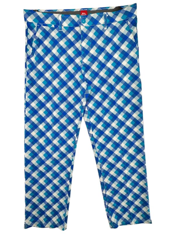 SLAZENGER Spodnie Męskie Niebieskie Kratka 2XL