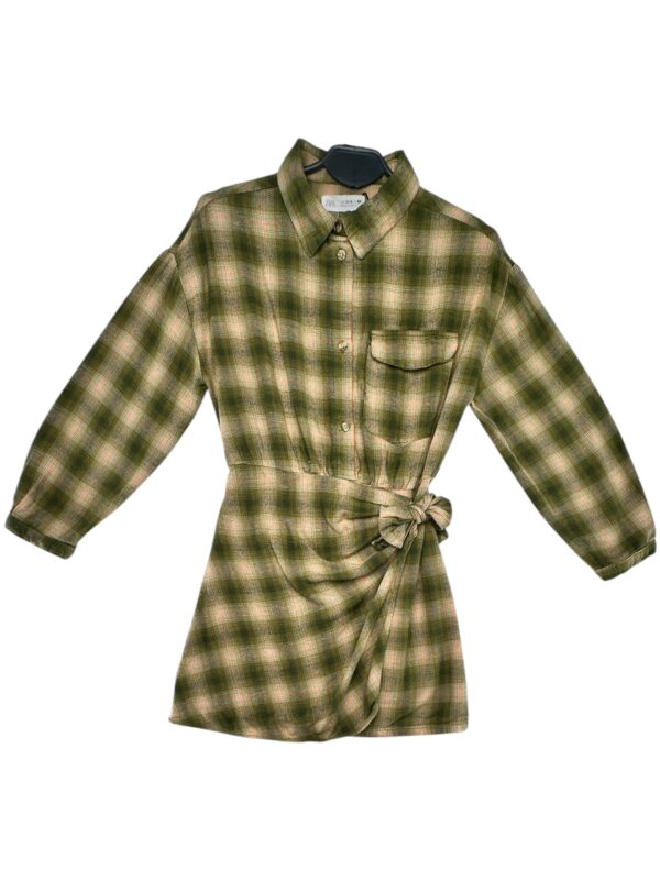 ZARA Sukienka Dziecięca Zielona Kratka 164