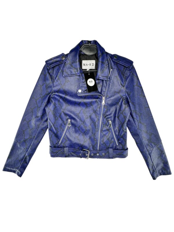 NA-KD Kurtka Damska Niebieska Wzór Wężowy XS