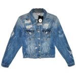 Kurtka Damska Niebieska Przetarcia S - zdjęcie 1