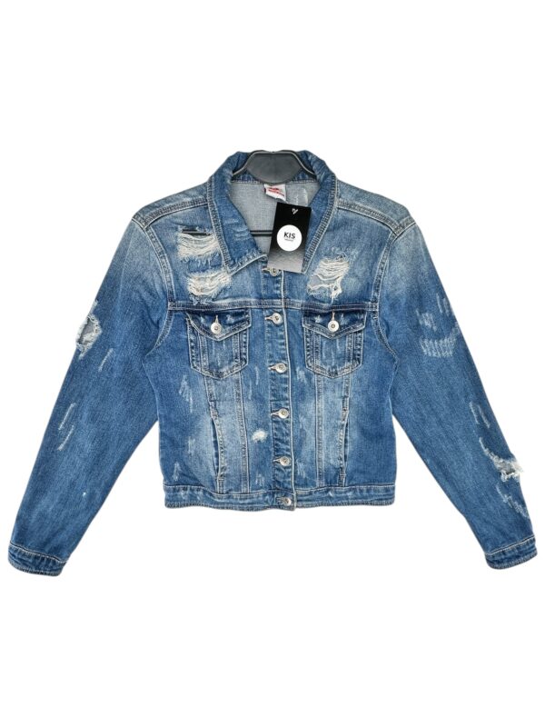 Kurtka Damska Niebieska Przetarcia S