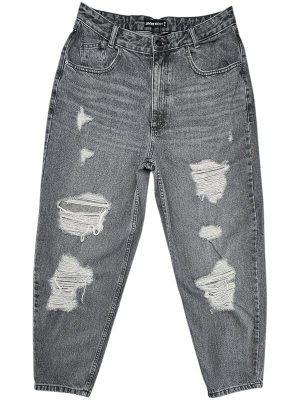CROPP Jeansy Damskie Szare Przetarcia XL