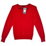 TOMMY HILFIGER Sweter Damski Czerwony S - zdjęcie 1