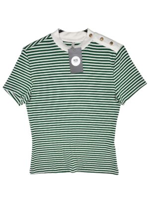 ONLY Koszulka Damska Zielona Paski M