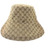 INSPIROWANA GUCCI Kapelusz Damski Beżowy Logo ONE SIZE - zdjęcie 1