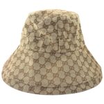 INSPIROWANA GUCCI Kapelusz Damski Beżowy Logo ONE SIZE - zdjęcie 2