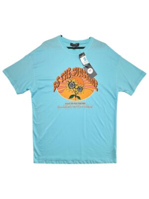 PRIMARK Koszulka Męska Niebieska Nadruk S