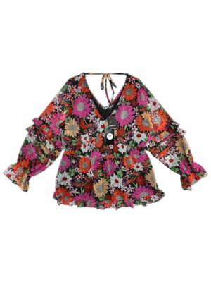 SIMPLY BE Tunika Damska Wielokolorowa Kwiatowa 3XL